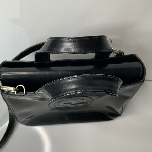 Vintage Gucci Patent 2 Way Bag Double Strap Handle - Picture 5 of 8